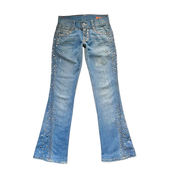 ASO Hannah Montana! Season 2 Rhinestones Studded Bootcut Jeans Size 25 - Picture 3 of 12